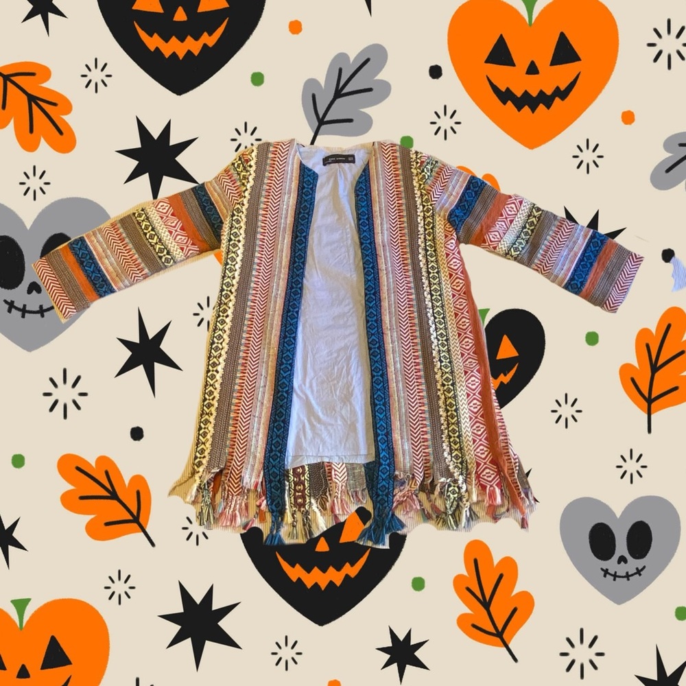 Zara colourful gypsy style/bohemian/vintage style jacket 🎨🪆🎏(good condition!)